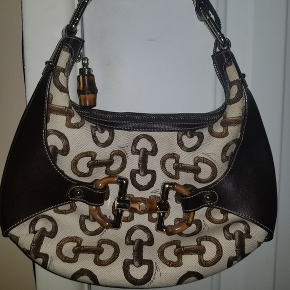 Gucci canvas bamboo Hobo bag - Picture 1 of 6